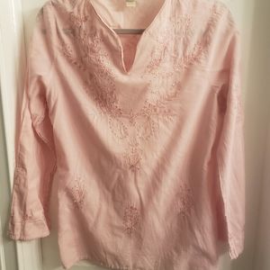 V Neck Embroidered Patchwork Embroidery Blouses